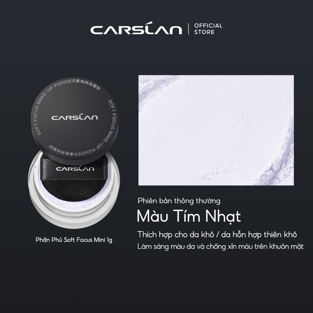 CARSLAN Phấn phủ Minisize dạng nén và bột kiềm dầu chống thấm nước mịn lỳ | NHÍM HOUSE