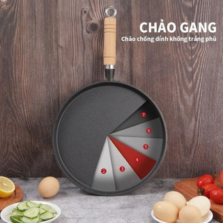 Chảo gang làm bánh xèo 20x20cm,chảo rán chống dính làm bánh