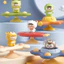 Set 3 Con Quay Spinner GutyKids Chong Chóng Dính Tường, Âm Thanh Vui Nhộn Cho Bé