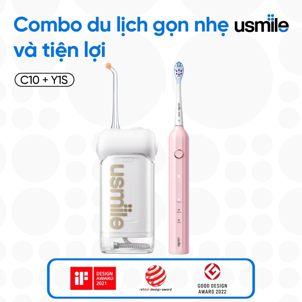 Ảnh Bàn chải điện sóng âm usmile Y1S + Tăm nước usmile C10 1