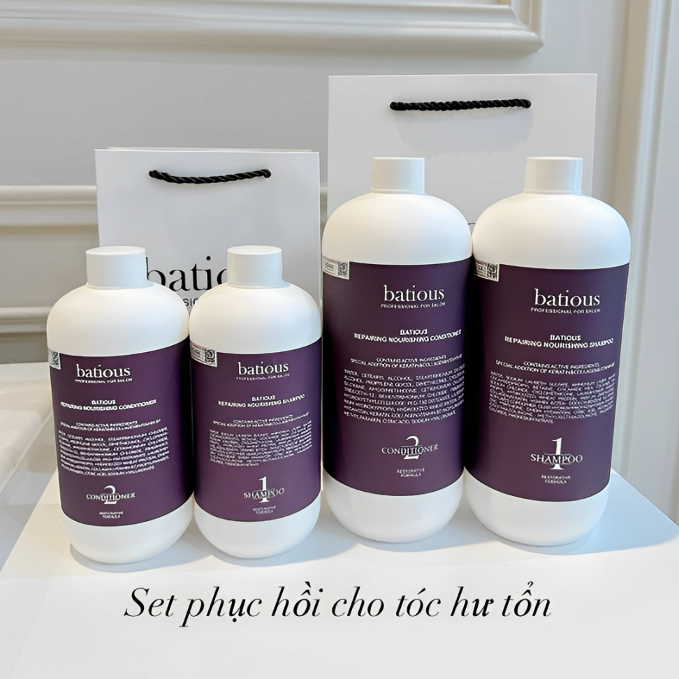Ảnh Cặp Dầu Gội Xả BATIOUS Phục Hồi Tóc Hư Tổn, Dưỡng Ẩm Và Kiềm Dầu 4