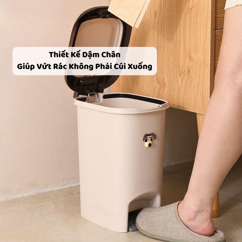 Thùng Rác Đạp Chân ENODA HOME, Thùng Rác Có Nắp Bật Ngăn Mùi TR021