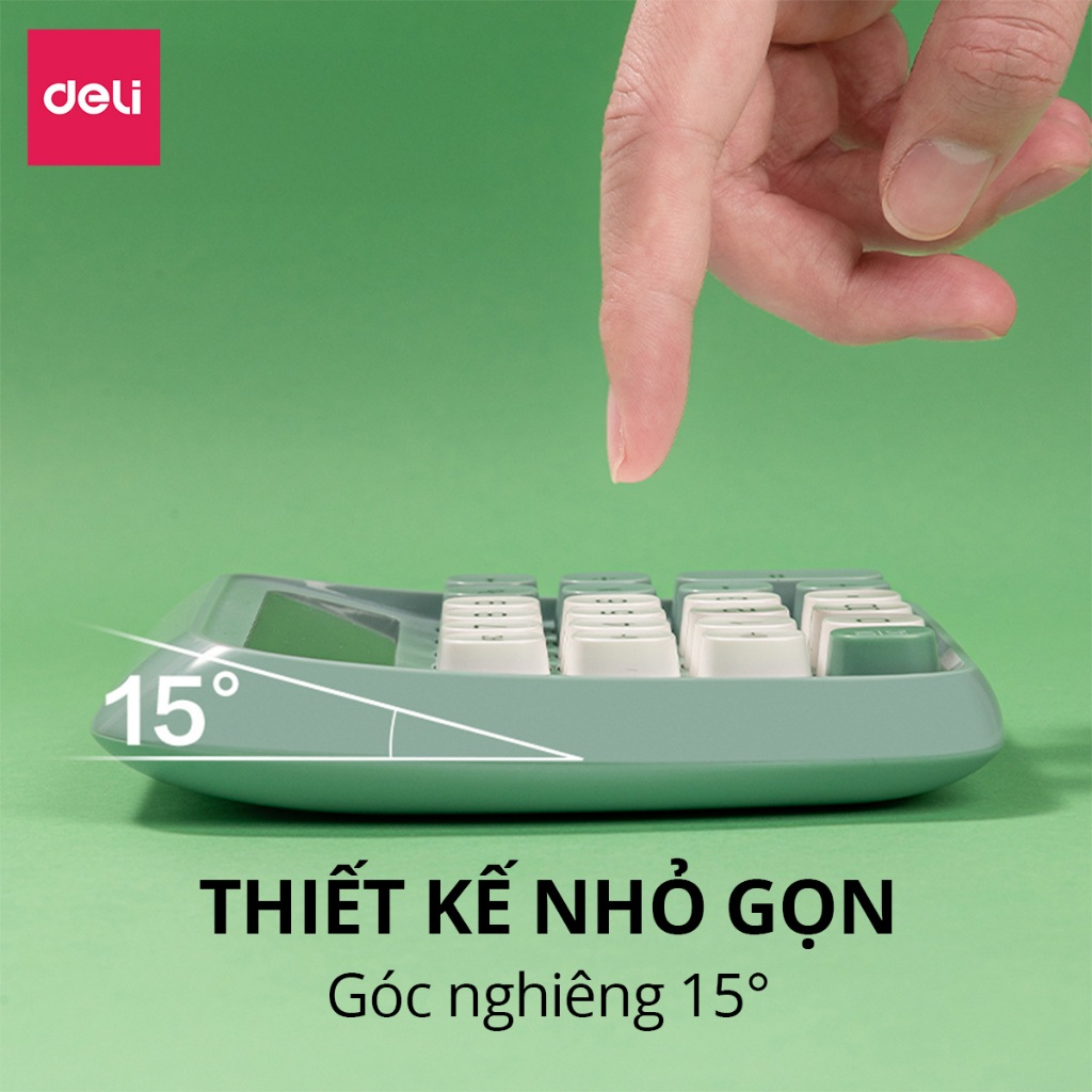 [BẢO HÀNH 3 NĂM] Máy Tính Để Bàn 12 Số Thiết Kế Mới Deli - Máy Tính Cầm Tay Màn Hình LCD Chất Lượng Cao