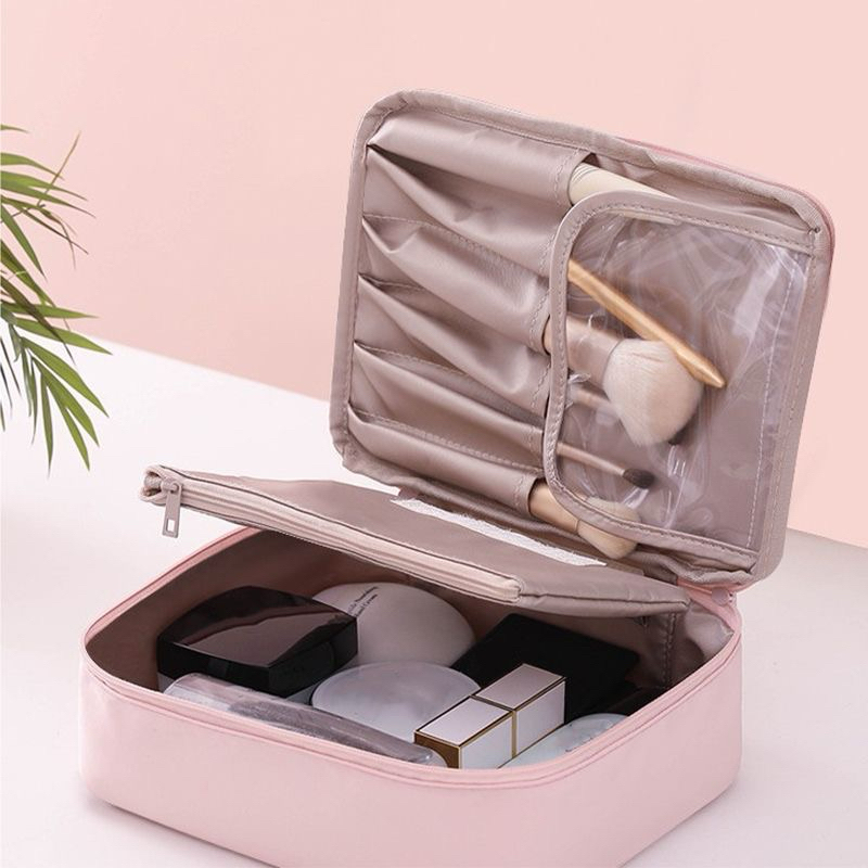 Túi Đựng Mỹ Phẩm Đồ Trang Điểm Sức Chứa Lớn Nhiều Ngăn Dễ Thương Nhỏ Gọn Phong Cách Đơn Giản Cho Nữ