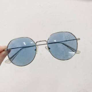 Kính Đổi Màu Sẵn 0 Độ - Gọng Kim Loại Mắt Tròn Phong Cách Hàn Quốc Chống Bụi Chống Nắng