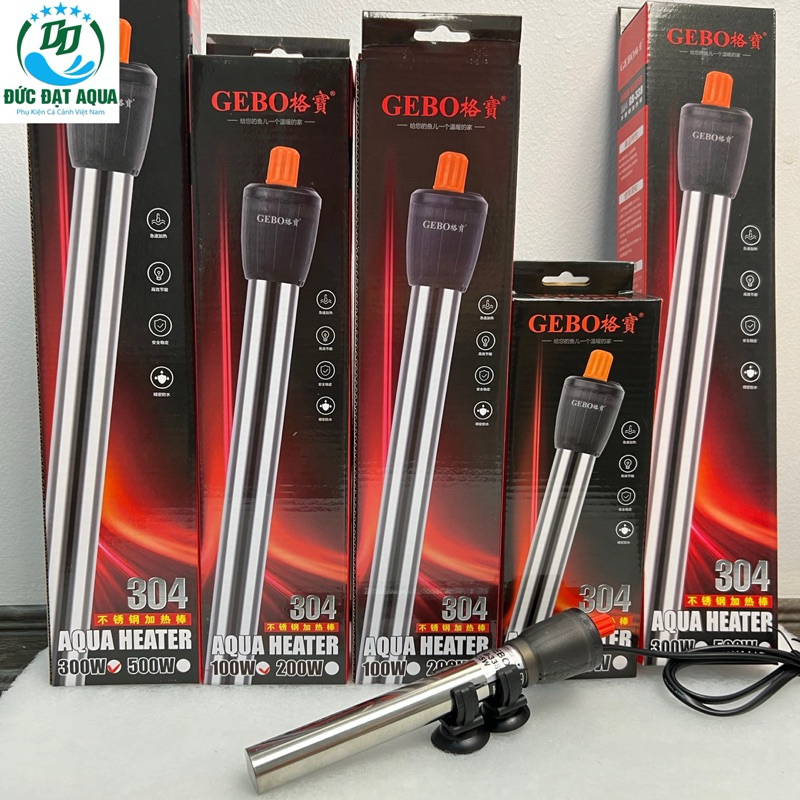 SƯỞI INOX 304 GEBO 25W 50W 100W 200W 300W 500W- SƯỞI BỂ CÁ- SƯỞI INOX GIÁ TỐT