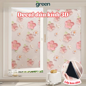 Decal dán kính cửa sổ 3D chống nắng Vintage không dùng keo, Giấy dán kính cửa phòng chống nhìn trộm