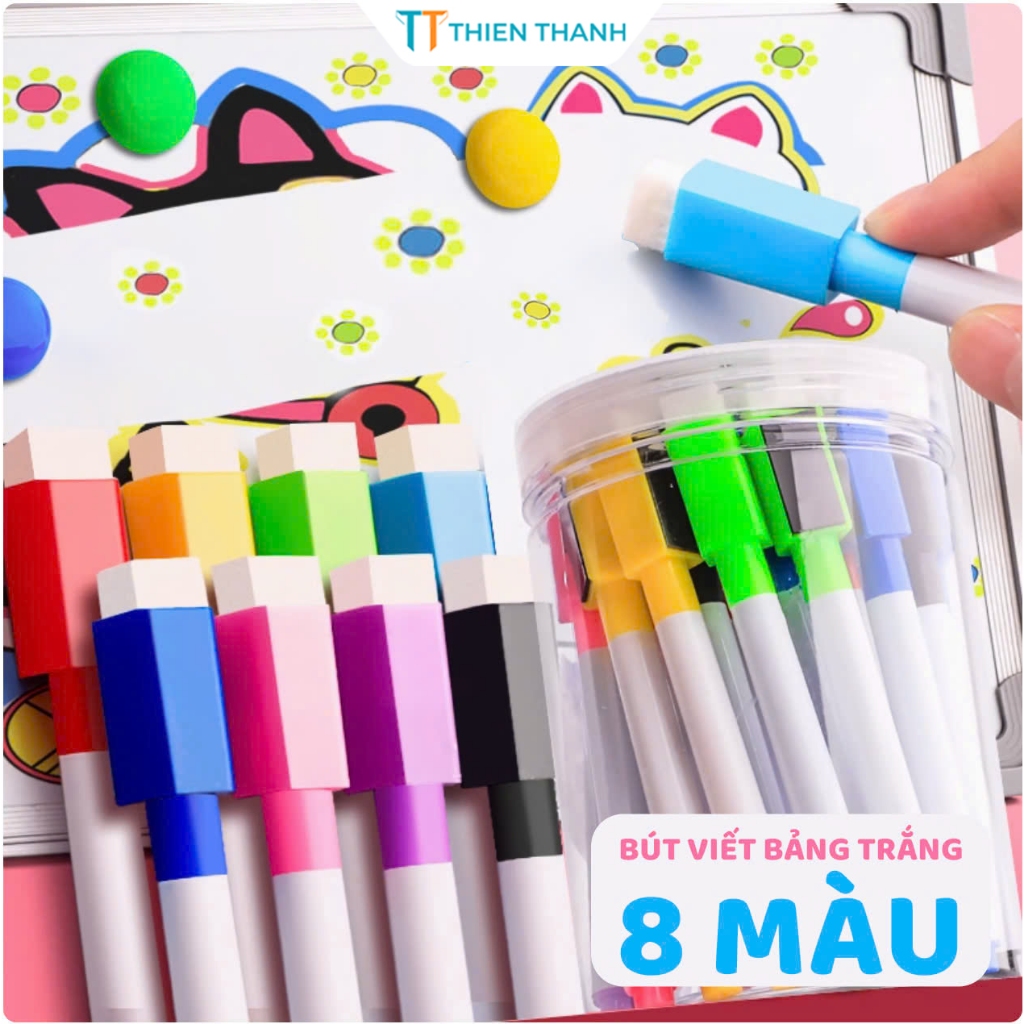 Set Bút Viết Bảng Trắng Có Nam Châm Xóa Được Nhiều Màu Cho Bé Văn Phòng Phẩm Giá Rẻ