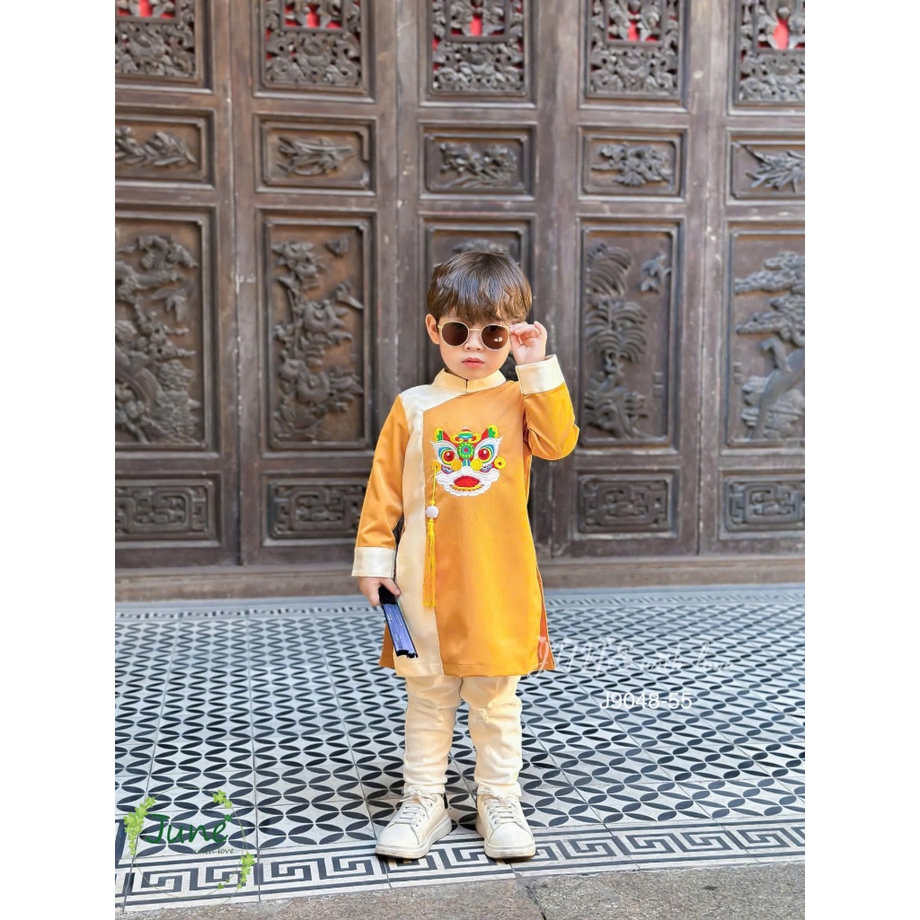 (10-30kg) Áo Dài Bé Trai, Bé Gái Hoạ Tiết June With Love J6688 J9048 J7171 J7796 C6019