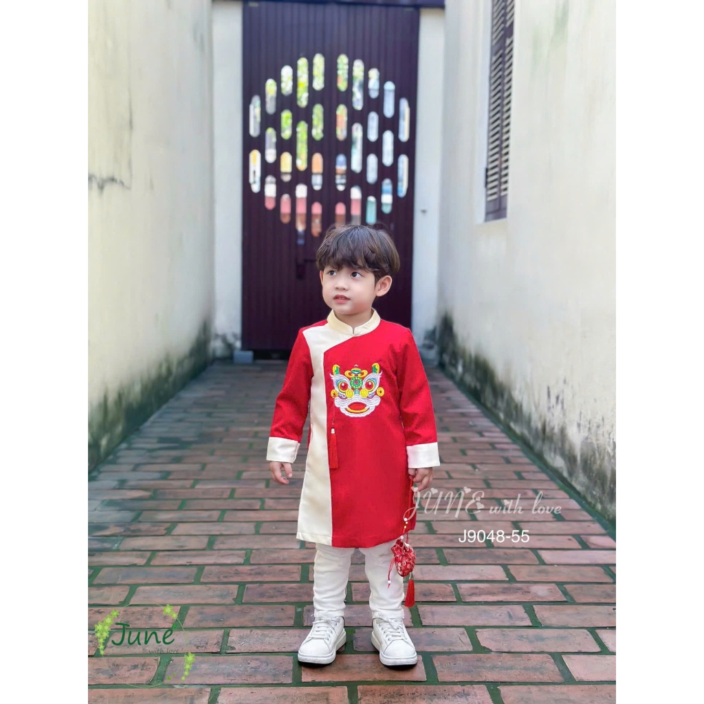 (10-30kg) Áo Dài Bé Trai, Bé Gái Hoạ Tiết June With Love J6688 J9048 J7171 J7796 C6019