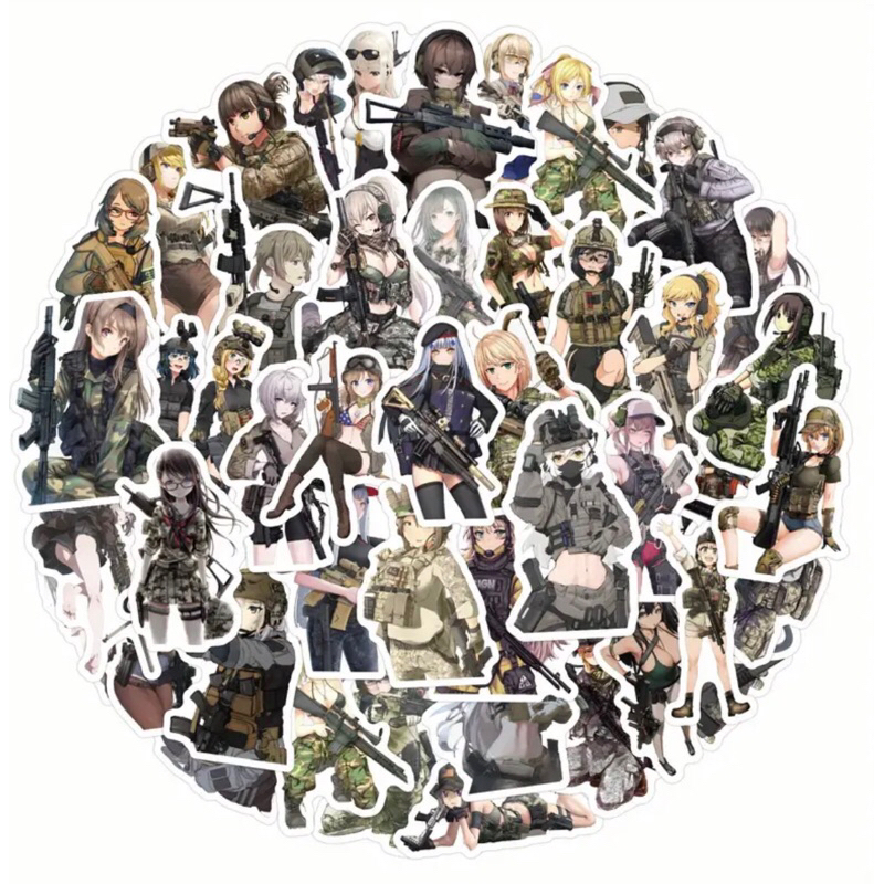 Bộ 100 sticker nhân vật Anime Quân sự cá tính | Shopee Việt Nam