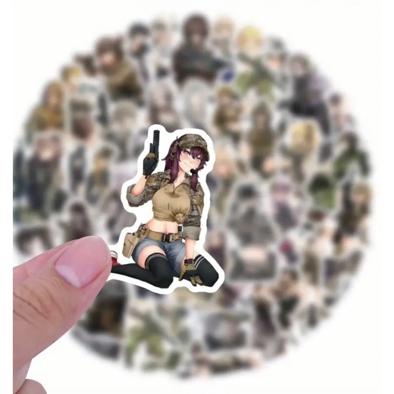 100 sticker nhân vật Anime nữ phong cách quân nhân rất đẹp sticker chống nước hình dán, sticker dán mũ bảo hiểm