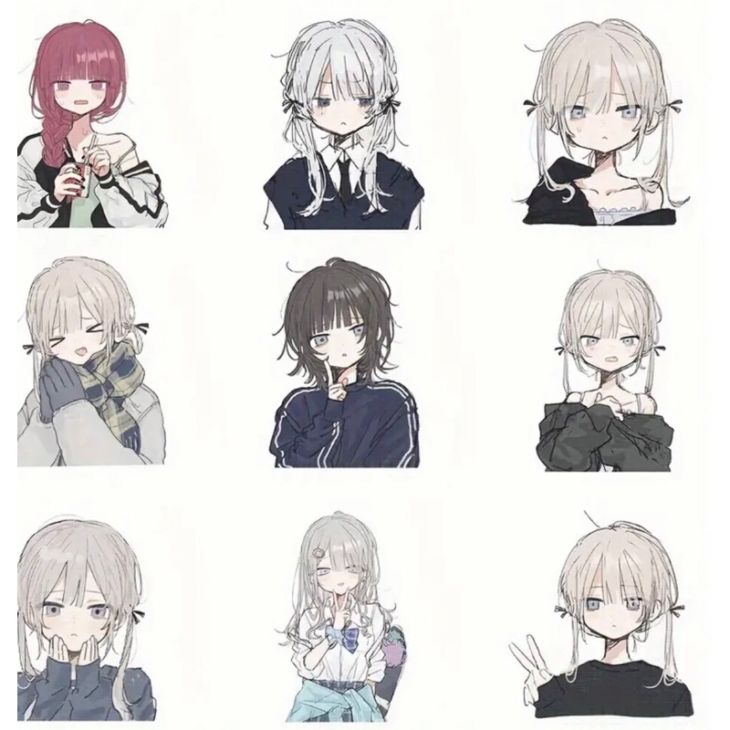 Bộ 100 sticker nhân vật anime phong cách Yandere miếng dán chống nước dùng để trang trí điện thoại ,mũ bảo hiểm,vali....