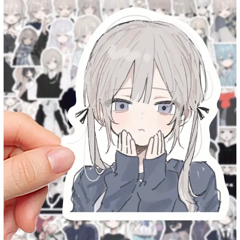 Bộ 100 sticker nhân vật anime phong cách Yandere miếng dán chống nước dùng để trang trí điện thoại ,mũ bảo hiểm,vali....