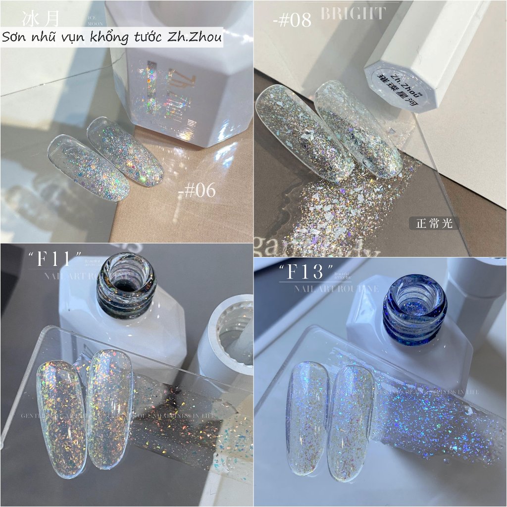Sơn gel nhũ vụn Flash trắng siêu sáng, sơn nhũ vụn siêu sáng, sơn nhũ vụn khổng tước , sơn nhũ vụn siêu sáng