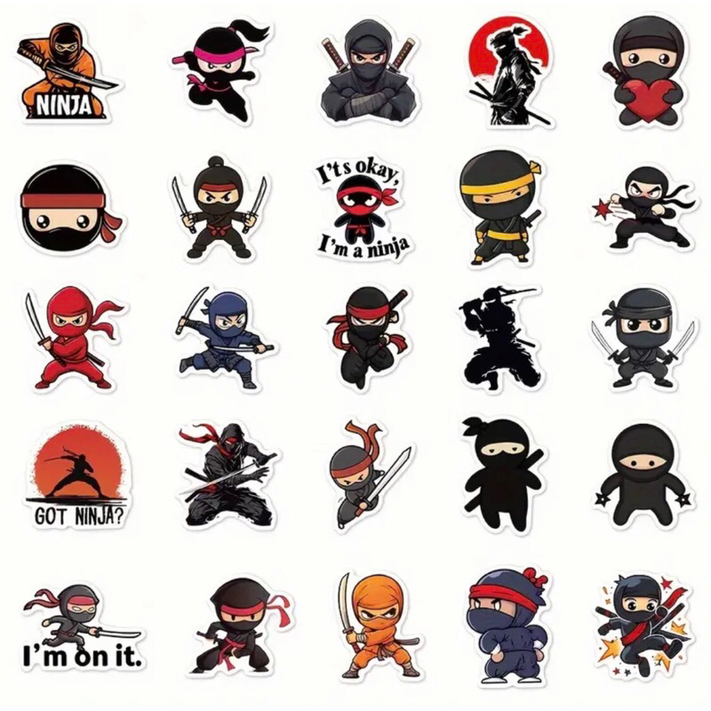 60 sticker hình dán graffiti anime hoạt hình Ninja siêu trộm