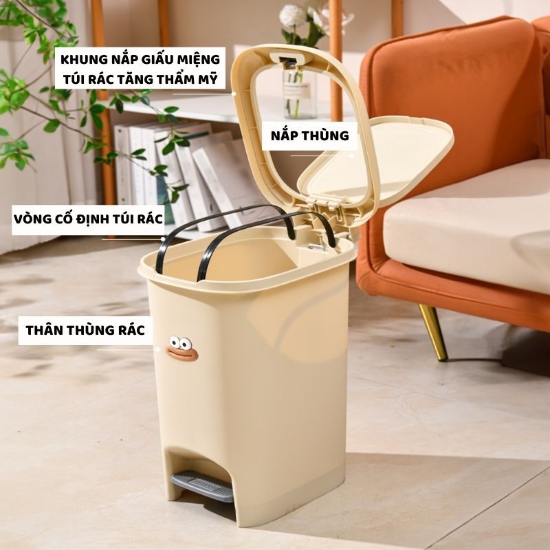 Thùng Rác Đạp Chân ENODA HOME, Thùng Rác Có Nắp Đậy Đa Kích Thước TR021