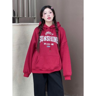 Áo hoodie nữ nam khoác nỉ KONOVA form rộng tay bồng in chữ SUNSHINE