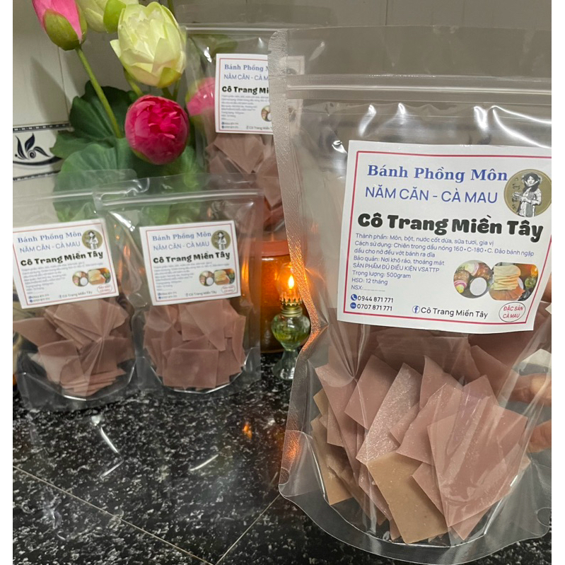 Bánh Phồng Khoai Môn Cô Trang Miền Tây Đặc Sản Năm Căn Cà Mau ( Túi Zip 500 gram)