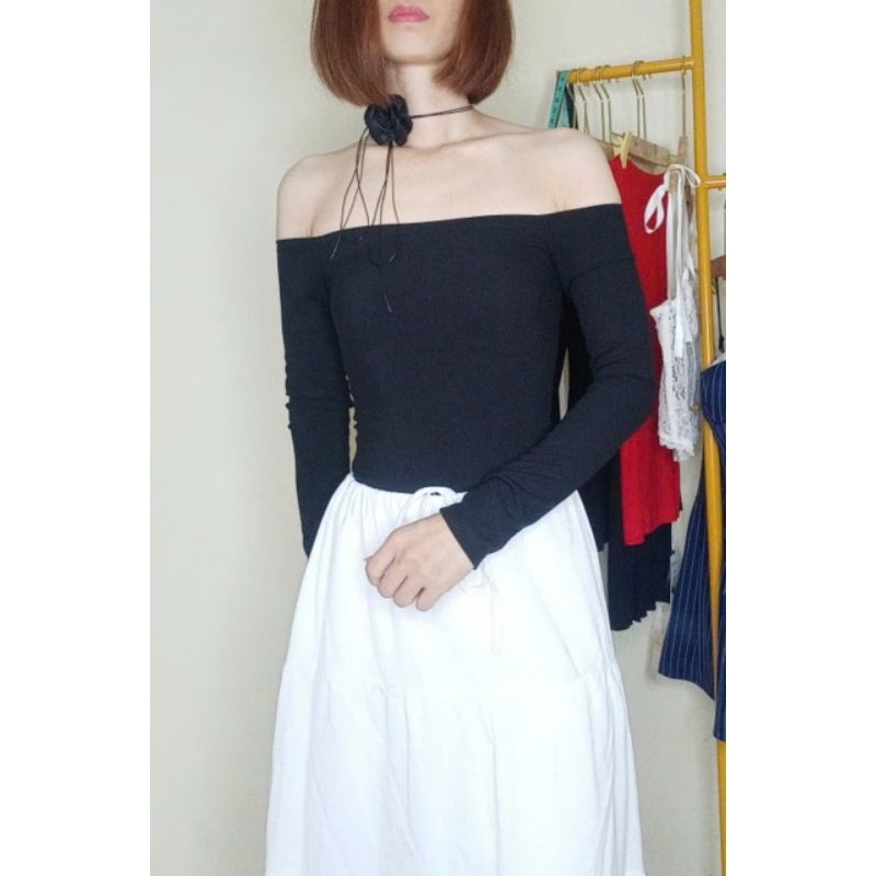 Áo Thun Nữ Trễ Vai Dài Tay Ôm Sát Tôn Dáng Basic Áo Kiểu Trễ Vai Dài Tay SeXy TingTing 88
