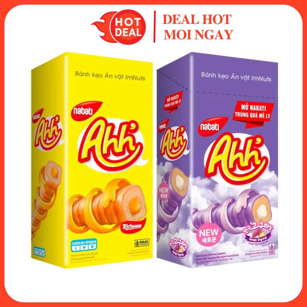 Bánh Xốp Phô Mai/Phủ Kem Nabati Richeese Ahh Triple vị Phô mai và ...