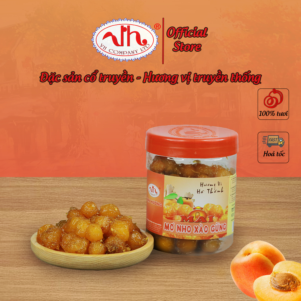 Ô Mai Mơ Nho Xào Gừng Vạn Hương Chuẩn Vị Truyền Thống hộp (350gr, 200gr), túi zip (100gr)