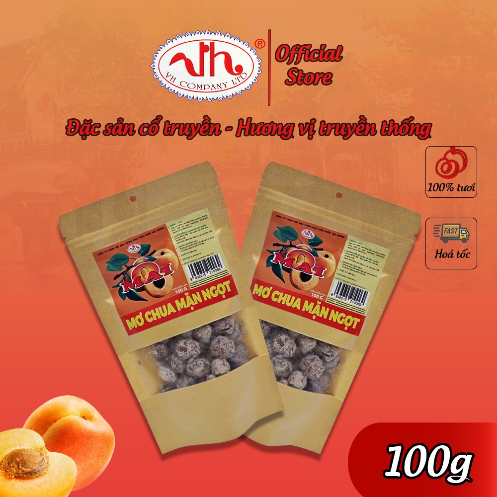Ô Mai Mơ Chua Mặn Ngọt Vạn Hương Chuẩn Vị Truyền Thống hộp (200gr, 350gr), túi zip (100gr)