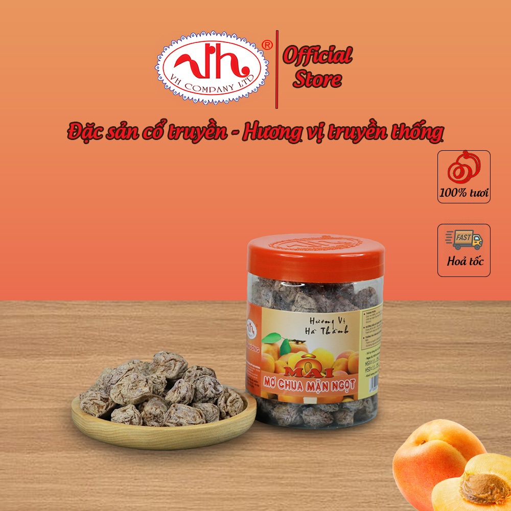 Ô Mai Mơ Chua Mặn Ngọt Vạn Hương Chuẩn Vị Truyền Thống hộp (200gr, 350gr), túi zip (100gr)