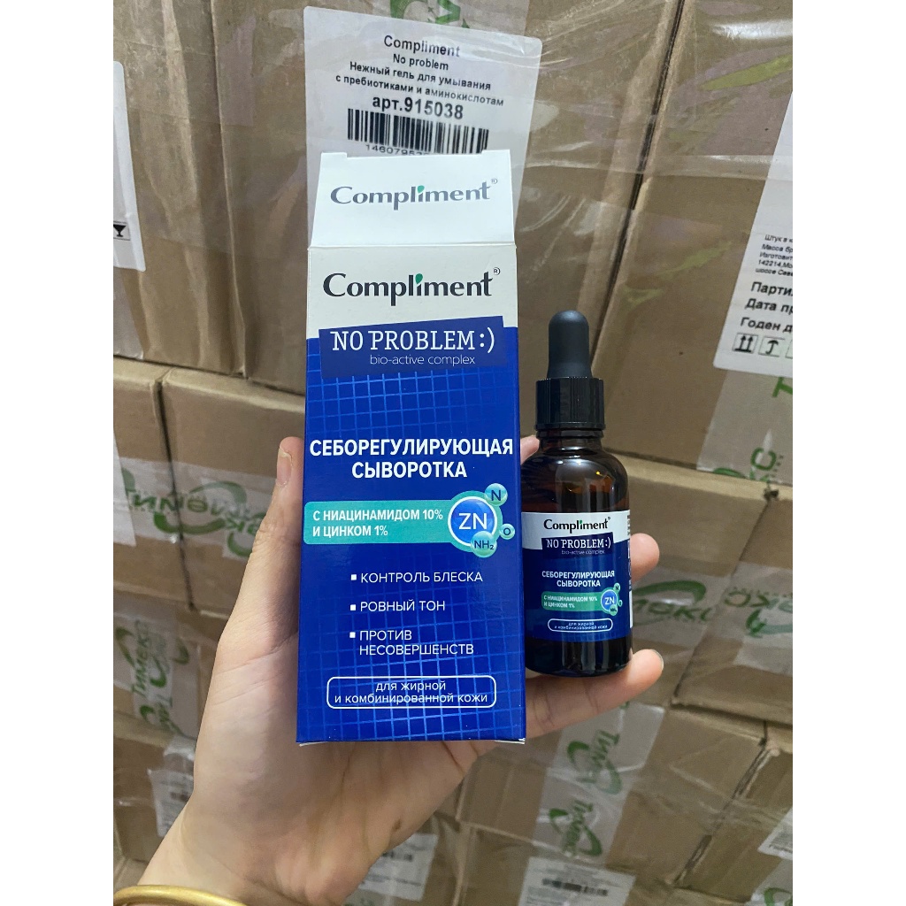 Serum Compliment No Problem Niacinamide & Zin C kiềm dầu, giảm mụn, mờ thâm của Nga