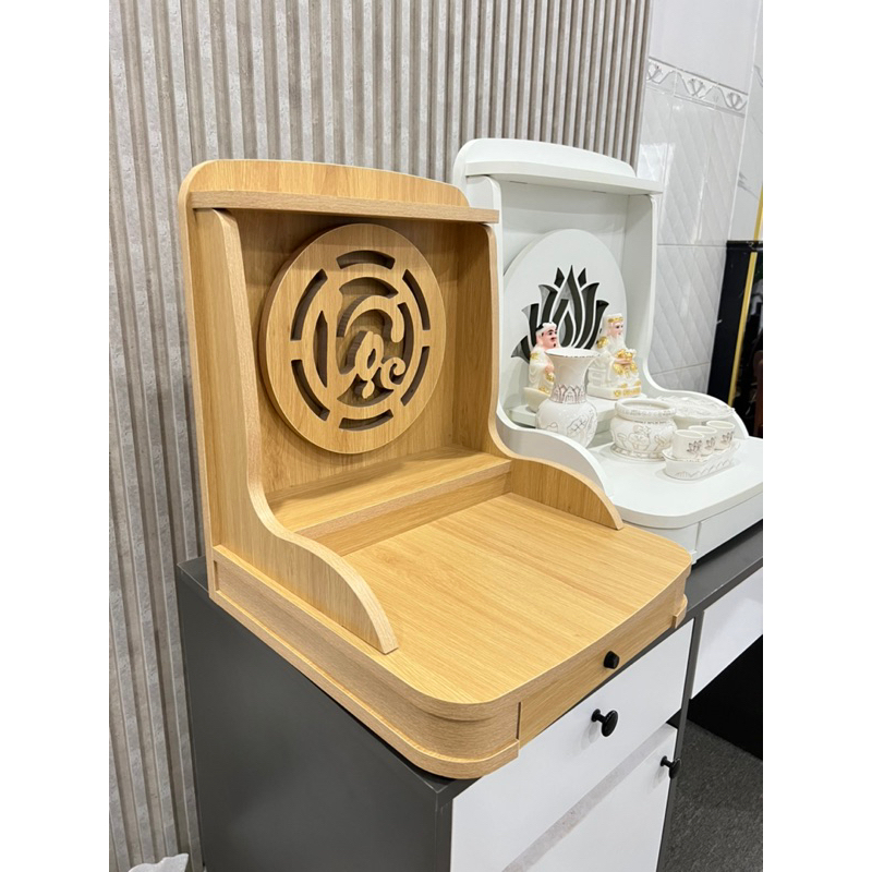 ( Có Đèn Led Sẵn ) BÀN THỜ THẦN TÀI THỔ ĐỊA CHỮ LỘC MÀU VÀNG