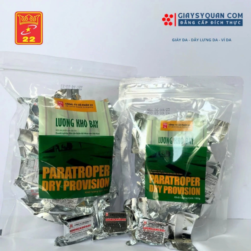 Lương Khô Bay, Gói 360 Gram 24 Viên Thơm Ngon Dinh Dưỡng HSD 1 NĂM