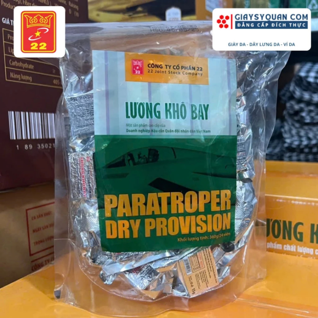 Lương Khô Bay, Gói 360 Gram 24 Viên Thơm Ngon Dinh Dưỡng HSD 1 NĂM