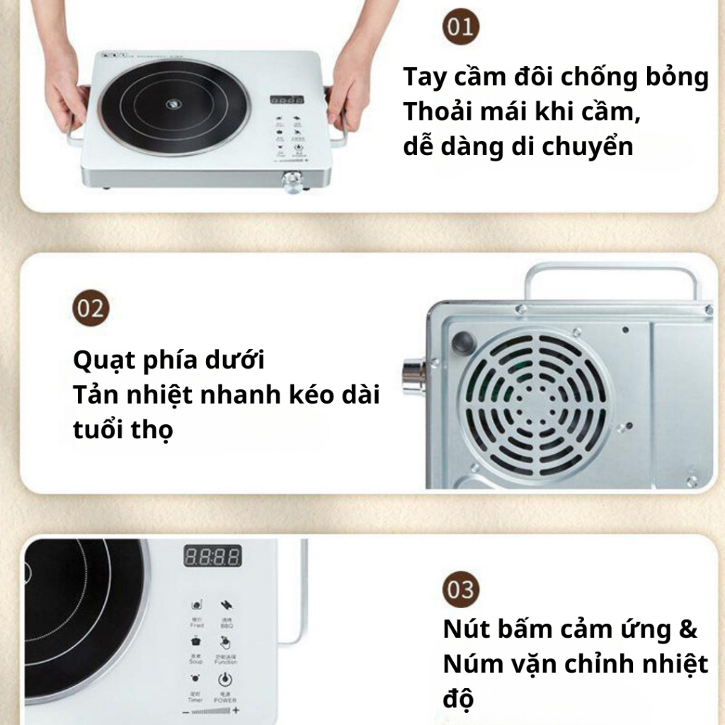 Bếp Hồng Ngoại Đơn ASAKO 3500W, Bếp Hồng Ngoại Không Kén Nồi Công Suất Lớn