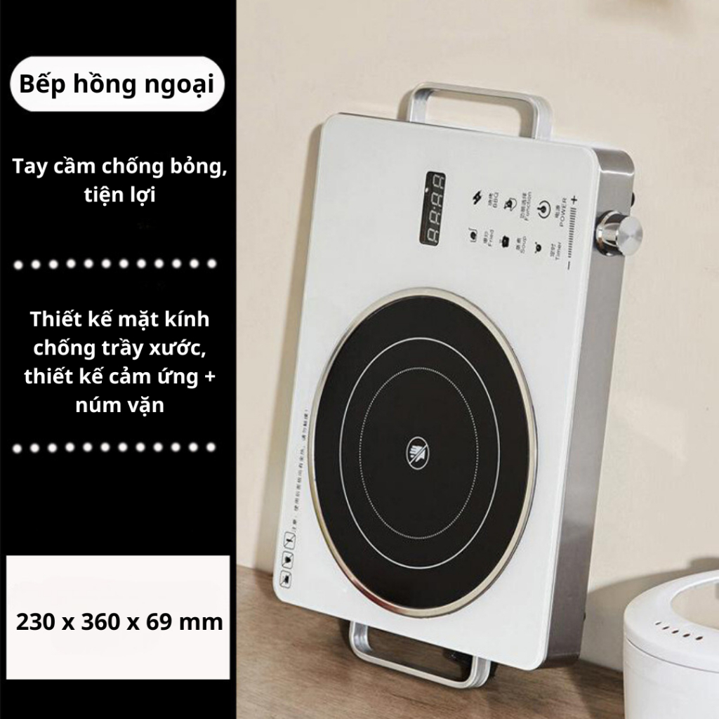 Bếp Hồng Ngoại Đơn ASAKO 3500W, Bếp Hồng Ngoại Không Kén Nồi Công Suất Lớn