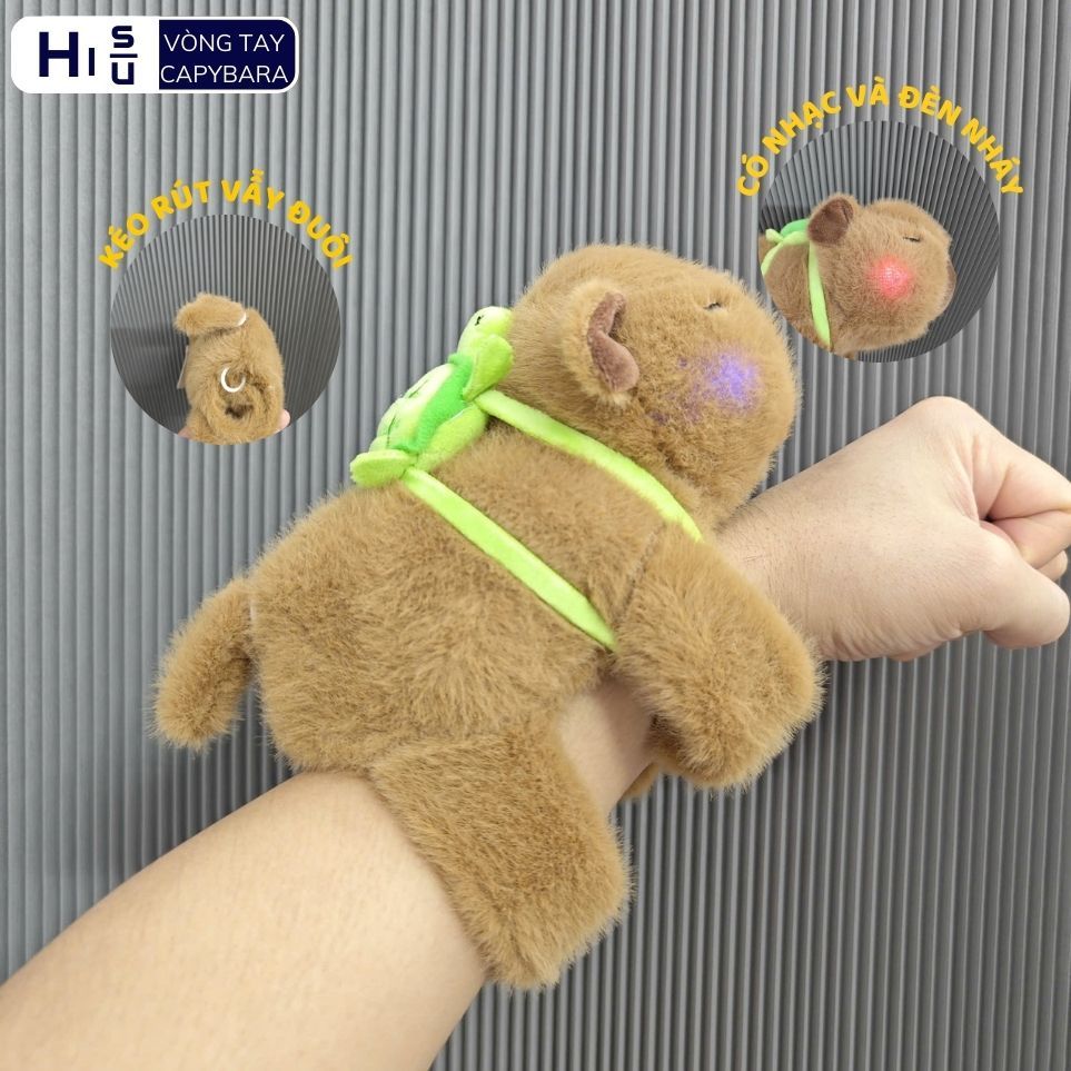 Capybara Đeo Tay Vẫy Đuôi Có Nhạc Đèn Nháy, Vòng Tay Capybara Nhiều Chức Năng Giải Trí Vui Nhộn Quà Tặng Cho Bé