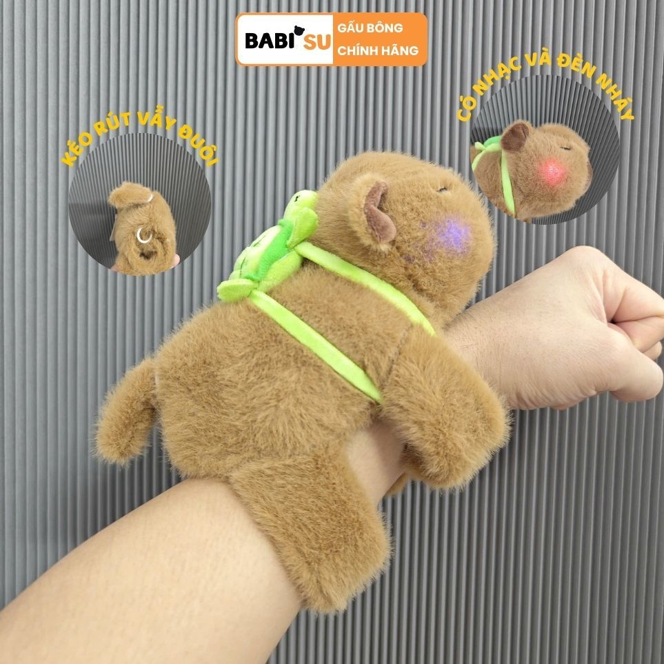 Vòng Tay Capybara Vẫy Đuôi Có Nhạc Và Đèn Nháy, Capybara Đeo Tay Nhiều Chức Năng Giải Trí Vui Nhộn