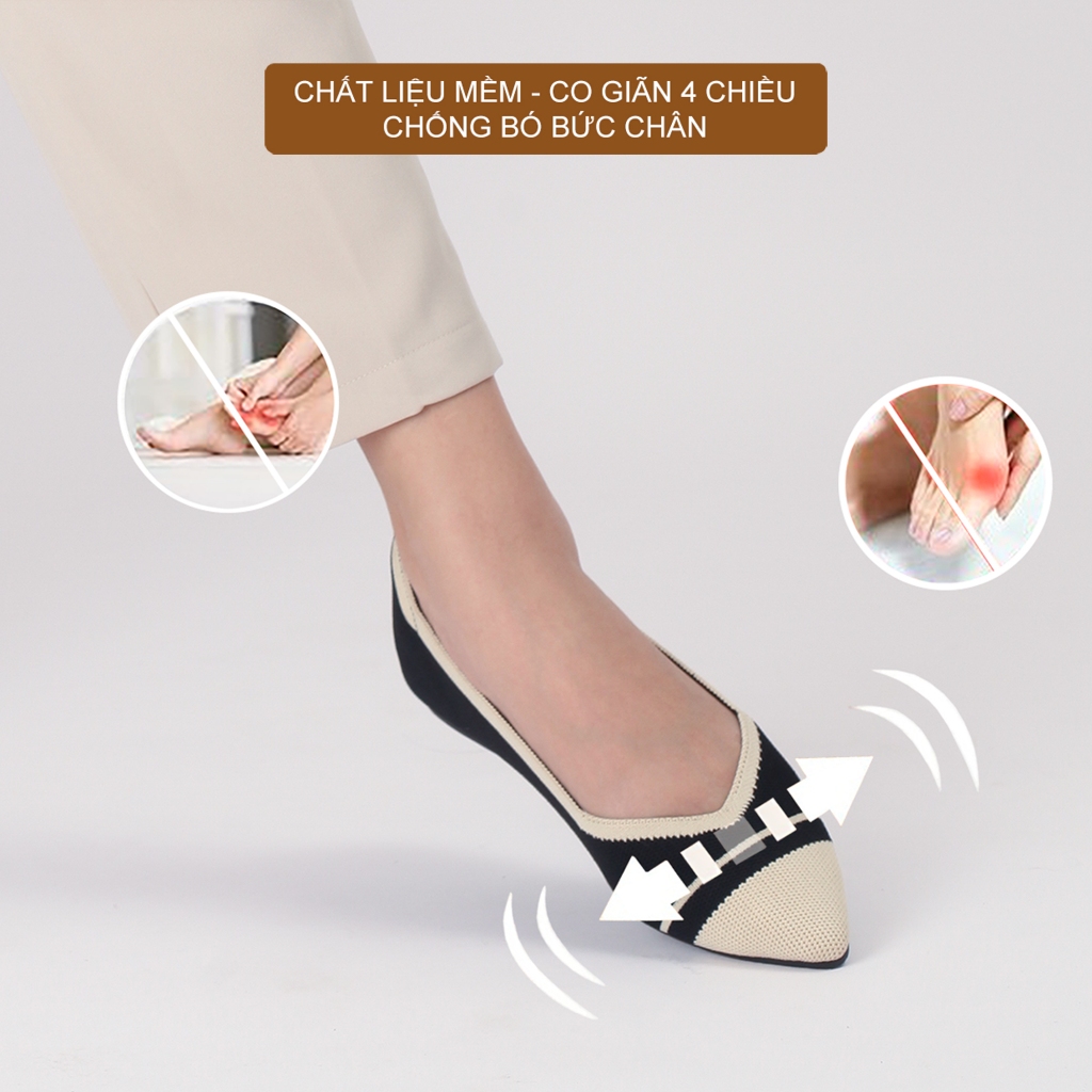 CORII - Giày Búp Bê Mũi Nhọn Happyride 3.0 Thời Trang và Thoải Mái Nhất - CR01HBW Đen Trắng