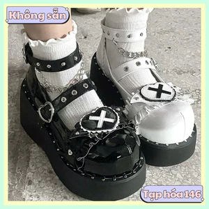 Giày Oxford phong cách lolita gothic - Giày Oxford ulzzang phong cách Nhật Bản đế bằng - Boots cao cổ nữ