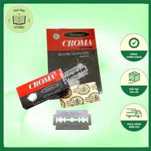 Lưỡi Lam Cạo Râu Croma stainless Nhập Khẩu Đức Siêu Sắc Không Gỉ - Hộp 200 Lưỡi
