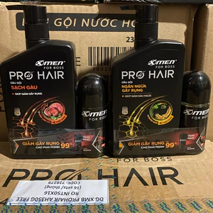 Dầu Gội Xmen For Boss Pro Hair Sạch Gàu/ Ngăn Gãy Rụng Tóc 350G Từ Nhân Sâm Nấm Linh Chi Thảo Dược Quý