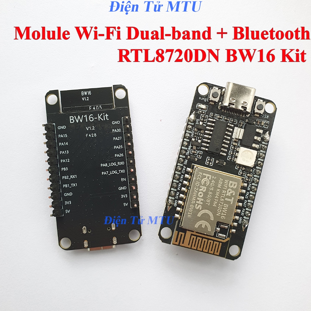 Mạch thu phát Dual-band Wi-Fi + Bluetooth SoC RTL8720DN BW16 Kit ...