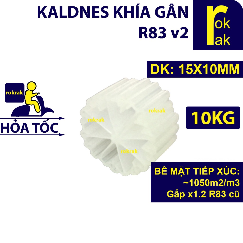 Hạt Kaldnes khía gân R83 v2 ( 10Kg ) Kanet cho lọc hồ cá Koi ROKRAK ...