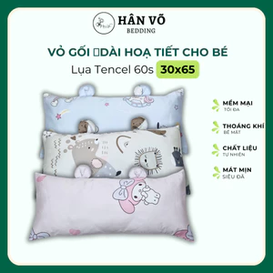 Gối nằm dài, gối ôm dài 30x65 chất liệu lụa mềm mại, thoáng mát, giúp bé không bị trượt ra khỏi gối