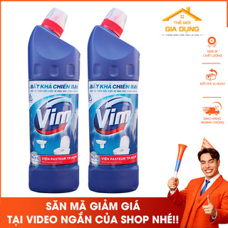 Combo 2 Chai Tẩy Bồn Cầu Vim Diệt Khuẩn Xanh Biển 500ML