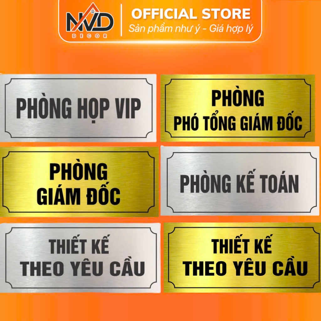 Biển phòng ban, biển giám đốc, phòng hành chính, kế toán, thiết kế theo yêu cầu
