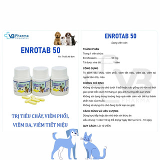 Thuốc thú y ENROTAB - Thuốc viên trị đường hô hấp tiêu hóa tiết niệu trên chó mèo, gia cầm