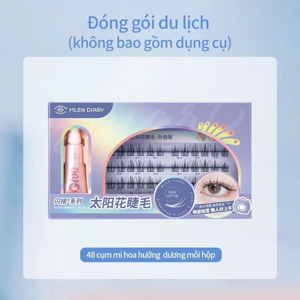 MLEN DIARY Mi Hướng dương Mi cụm dễ gắn tự nhiên cho người mới trang điểm | NHÍM HOUSE