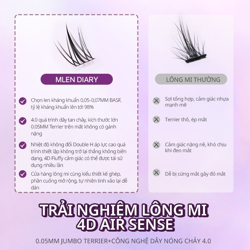 MLEN DIARY Mi Hướng dương Mi cụm dễ gắn tự nhiên cho người mới trang điểm | NHÍM HOUSE