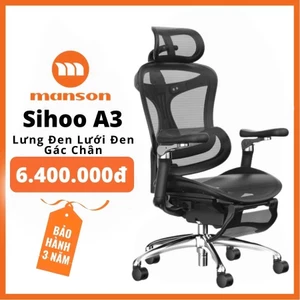 Ghế SIHOO A3(Doro C300) Gác Chân Màu Đen, Trắng Xám - Ghế Xoay Làm Việc Công Thái Học gác chân