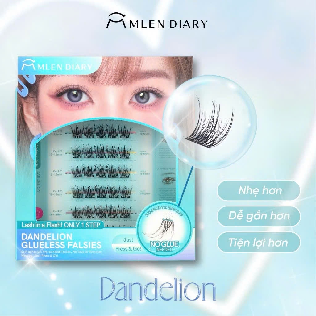 MLEN DIARY Mi tự dính siêu bền mi tự nhiên không cộm | NHÍM HOUSE